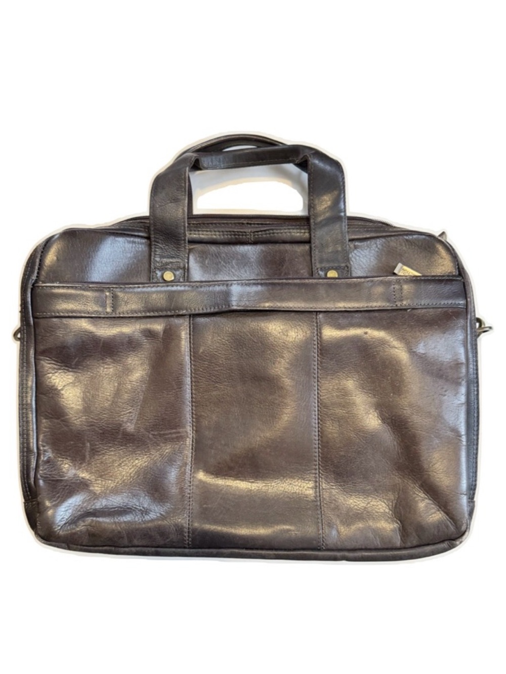Kenneth Cole 3 for 15 SALE CLEARANCE Brown Leather Laptop Messenger Bag - Picture 7 of 11